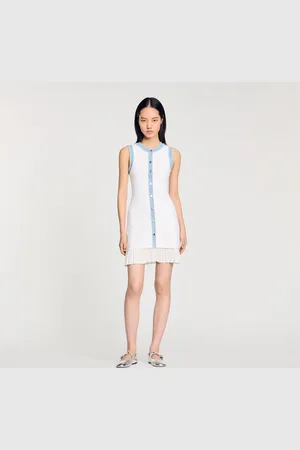 Sandro Short knit dress with ruffles