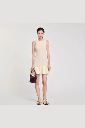 Sandro Short knit dress with ruffle