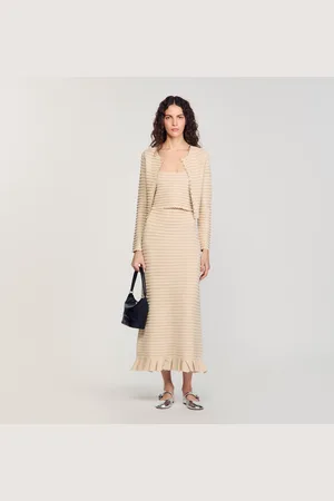 Sandro Rhinestone knit maxi skirt