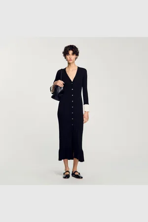 Sandro Two-tone knit maxi dress