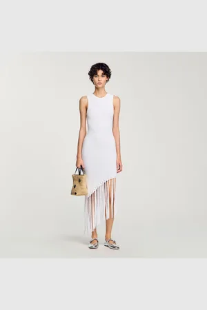 Sandro Fringed crochet maxi dress