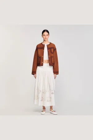 Sandro Long poplin skirt