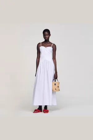 Sandro Draped bustier maxi dress