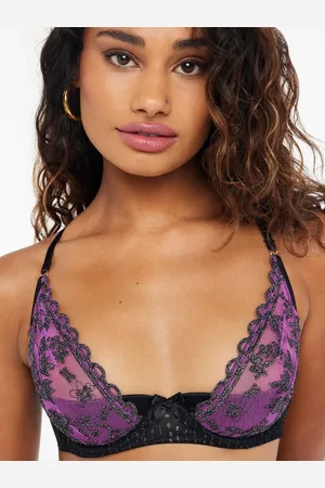 Savage X Fenty Gilded Chains Embroidered Mesh Quarter Cup Bra