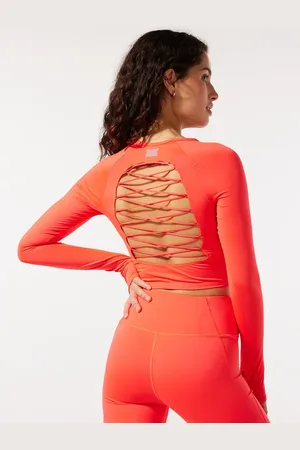 Savage X Fenty Lace Up Open-Back Long-Sleeve Top