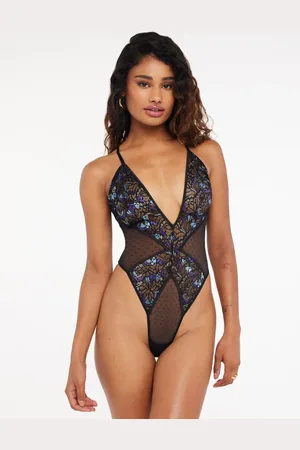 Savage X Fenty Butterfly Wings Lace & Mesh Teddy