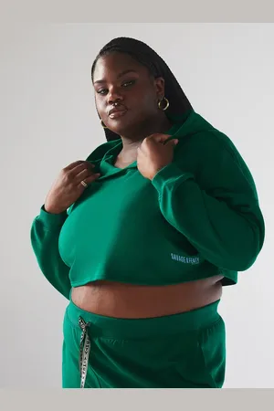 Savage X Fenty Essential Terry Scope Logo Cropped Hoodie