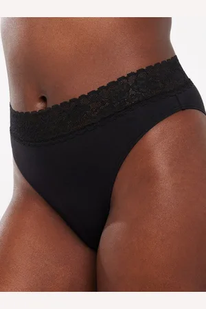 Savage X Fenty Cotton Essentials Lace-Trim High-Leg Bikini Knickers