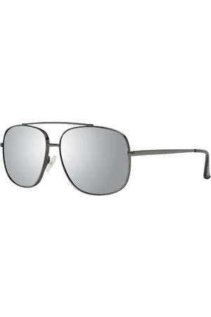 Guess Mens Gunmetal Mirrored Trapezium Sunglasses - - One Size