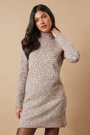 Oasis Womens Leopard Print Mini Dress - - Size Small