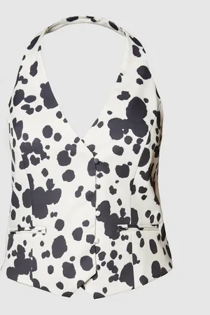 NASTY GAL Womens Plus Spot Print Tailored Waistcoat - - Size 20 UK