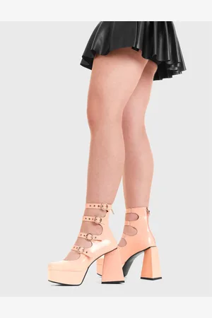 Lamoda Womens Platform Boots True Romance RoundToe High Heel with Straps & Buckles - - Size UK 6