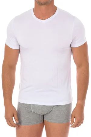 Kisses and Love Bamboo short-sleeved V-neck undershirt 603 Mens - - Size Large