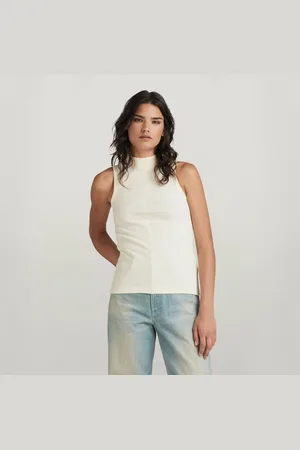 G-Star Womens G-Star RAW Open Back Mock Slim Top - Cotton - Size 2XS