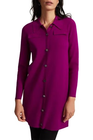 Phase Eight Womens Azealia Fine Knit Collared Tunic Dress - - Size 16 UK