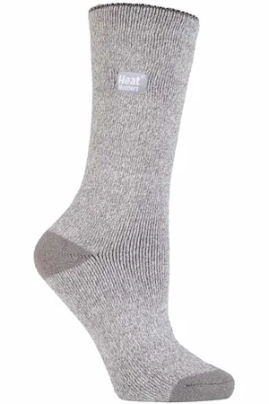 Heat Holders Womens Lite - Ladies Thin Winter Thermal Socks in Plain Colours - / Cream Nylon - Size UK 4-8