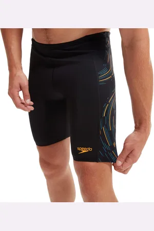 Speedo Mens Tech Panel Jammer Shorts in orange Nylon - Size 38 inch