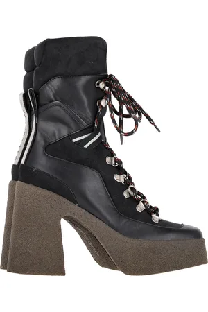 Stella McCartney Pre-owned Womens Lace-Up Platform Ankle Boots in Faux Leather - Size EU 35