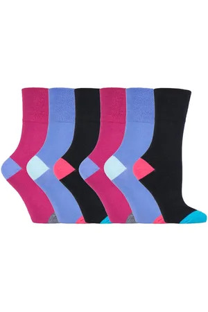Gentle Grip Womens - 6 Pairs Ladies Non Elastic Socks - GG188 - Cotton - Size UK 4-8