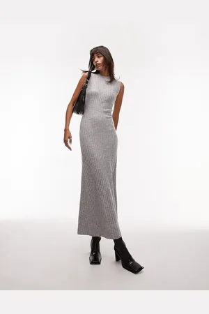Topshop Womens knitted sleeveless midi dress in - Size Medium