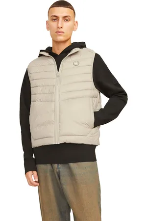 JACK & JONES Mens Sleeveless Gilet – Zipper Closure and High Neck - - Size Medium