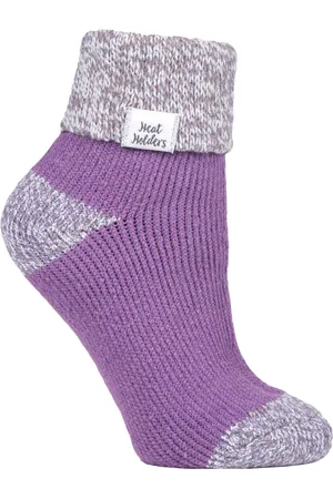 Heat Holders Womens Ladies Extra Fluffy Bed Socks for Lounging Around - Nylon - Size 4-6.5