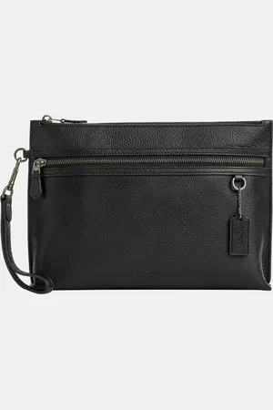 Coach Mens Carry All Pouch in Pebbled Leather - - One Size