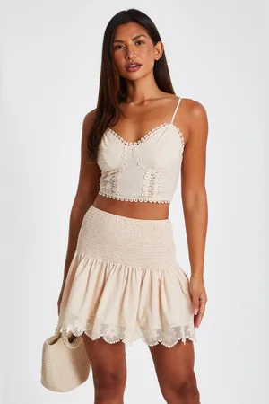Quiz Womens Crochet Trim Mini Skirt - Size 8 UK