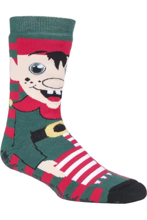 Heat Holders Mens Christmas Non Slip Thermal Slipper Socks with Grippers - - Size UK 6-11