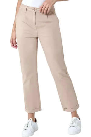 Roman Womens Cotton Blend Washed Chino Trousers - - Size 20 UK