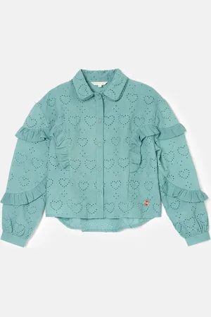 Angel & Rocket Girls Juiette Broderie Frill Shirt - Size 7Y