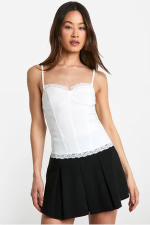 Boohoo Womens Tall Bengaline Lace Corset Top - Viscose - Size 14 UK