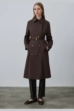 Gusto Womens Tailored Classic Trench Coat - - Size Medium