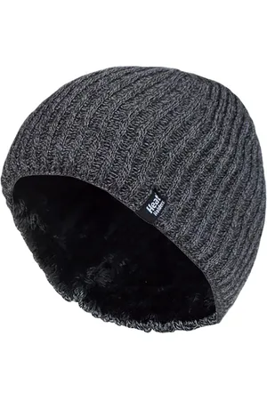 Heat Holders Mens Fleece Lined Thermal Winter Knitted Beanie Hat - - One Size