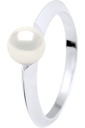 Diadema Womens - Ring - Diamonds and Gold - Real Freshwater Pearls - - Size I