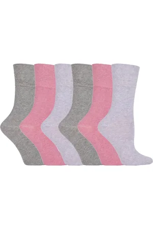 Gentle Grip Womens - 6 Pairs Ladies Non Elastic Socks - GG72 - Cotton - Size UK 4-8