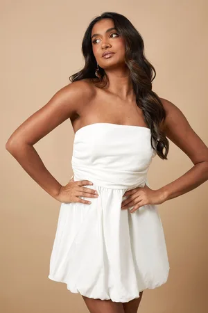 Oasis Womens Strapless Gathered Puffball Mini Dress - - Size 12 UK