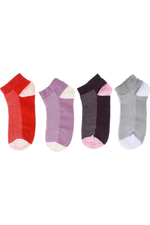 Ox Pack of 4 WoMens ankle socks, short - - Size 3-7 (UK Shoe)
