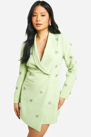 Boohoo Womens Petite Daisy Crystal Embellished Blazer Dress - - Size 10 UK