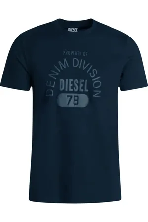 Diesel Mens Property Of Denim Division Logo Navy T-Shirt - Size Small