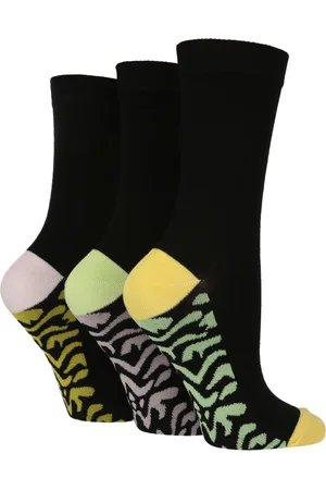 Wild Feet Womens 3 Pack Ladies Plain Coloured Bamboo Socks for Summer - - Size UK 4-8