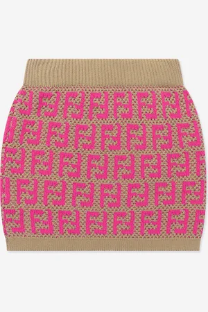 Fendi Girls Knitted FF Logo Skirt in - Size 12Y