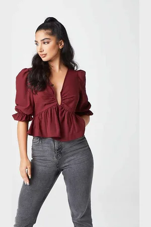 Urban Bliss Womens U Bar Empire Peplum Top - Size 16 UK