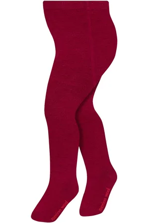 Steven Baby Girl - Warm Merino Wool Tights for Winter - Burgundy - - Size 3-6M