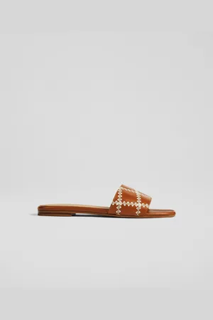 LK Bennett Womens Hema Flat Sandals,Saddle - - Size UK 3