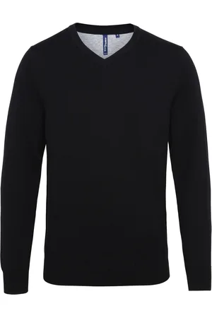 Asquith Mens Cotton Rich V-Neck Sweater - Size Small