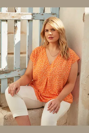 Live Unlimited London Womens Ditsy Pleat Front Top - Size 28 UK