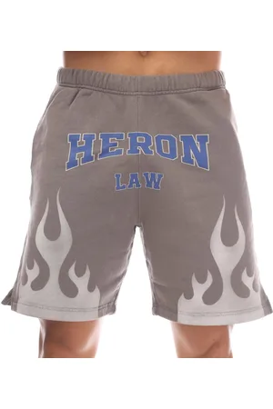 Heron Preston Mens Law Flames Sweat Shorts in White - Size Medium