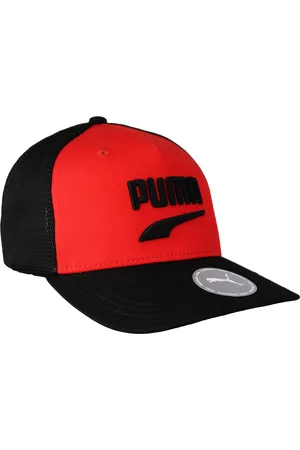 PUMA Mens Basketball Trucker Red Unisex Adjustable Snapback Cap 022557 03 Textile - One Size