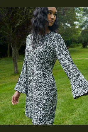 Ro&Zo Womens Mono Dalmatian Print Mini Dress - - Size 6 UK